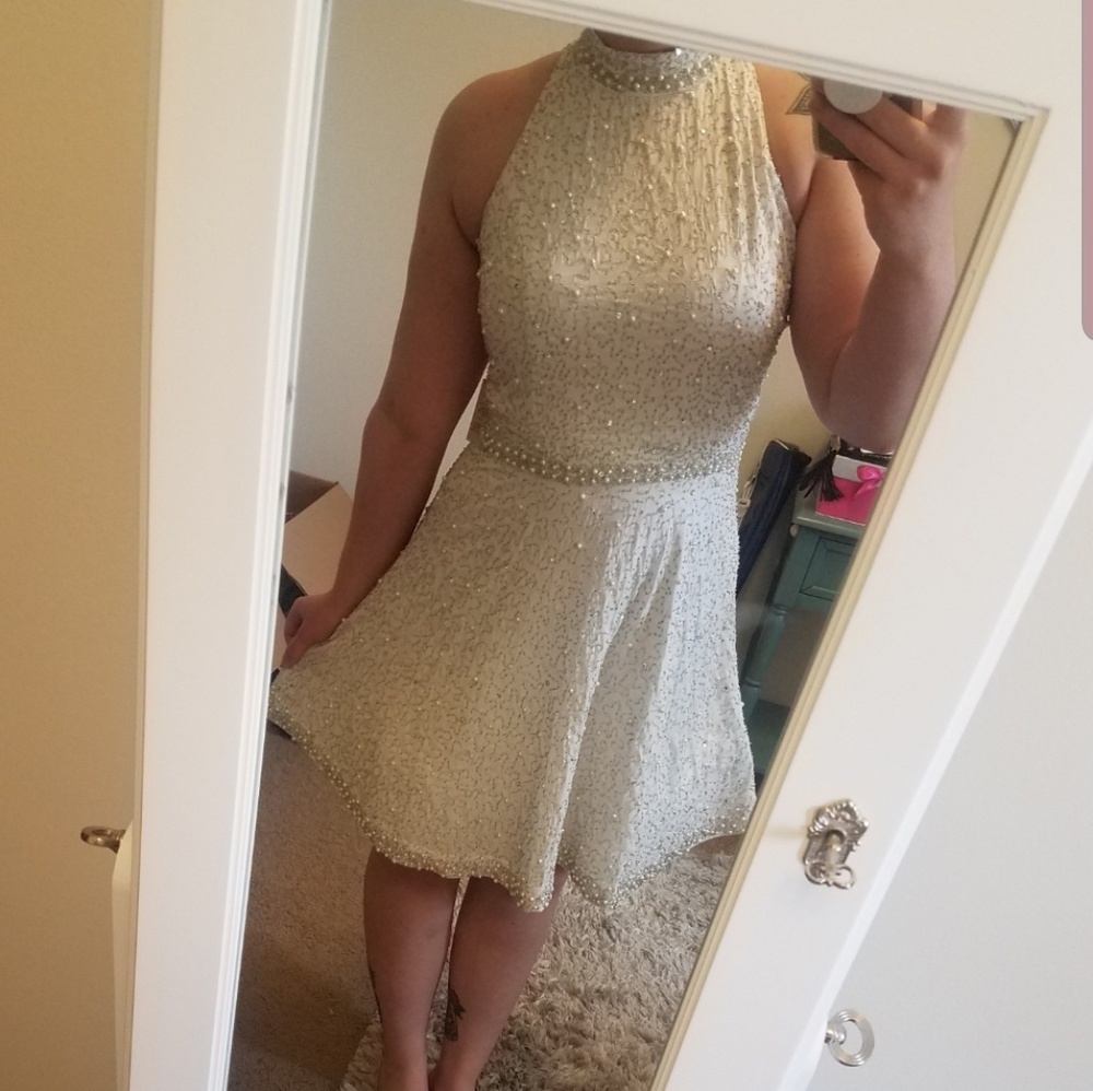 White beaded dress